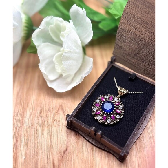 925 Sterling Silver Turkish Vintage Necklace for Women, NEW, Antique - Picture 5 of 6